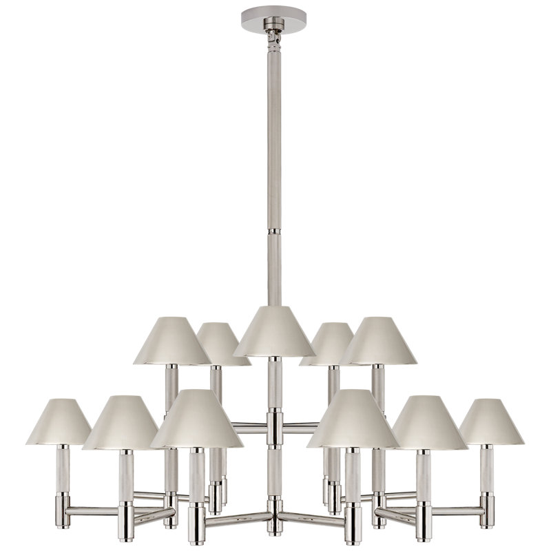 Ralph Lauren Barrett 15 Light Chandelier, Polished Nickel