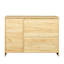 Buffet 43,3 pouces en chêne avec 2 portes et tiroirs - Buffet de rangement moderne pour la salle à manger d'entrée