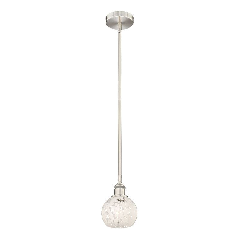 Luminaire suspendu 1 lumière Ivana, H 7,5 po x l 6 po x P 6 po, Nickel satiné brossé