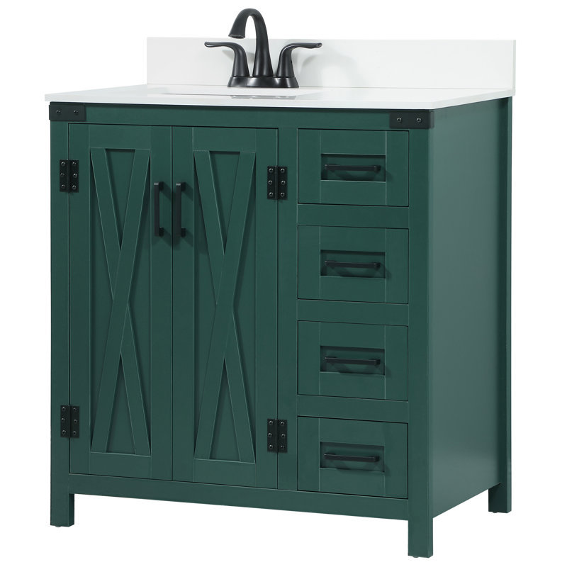 Ensemble de meuble-lavabo simple 32 po Slayton, Vert