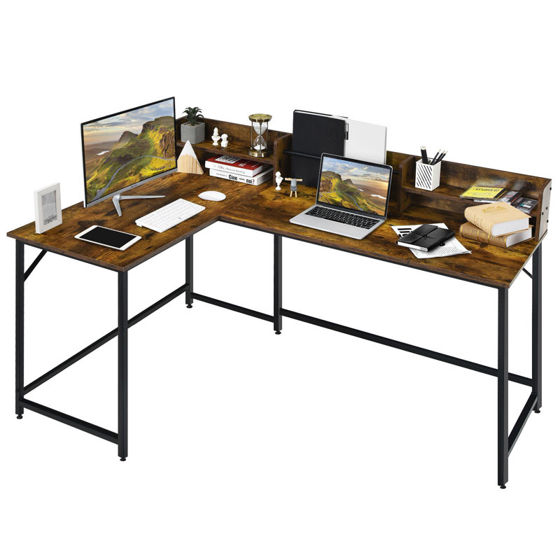 Bureau en L Walkersville, Chêne / Noir