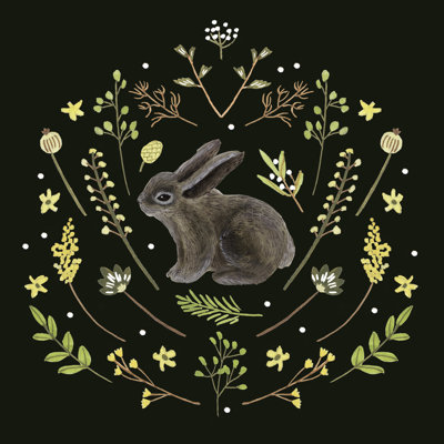 Bunny Field III - Wrapped Canvas Print