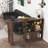 Modern Bar Cabinet With Rotating Top And 3 Storage Shelves