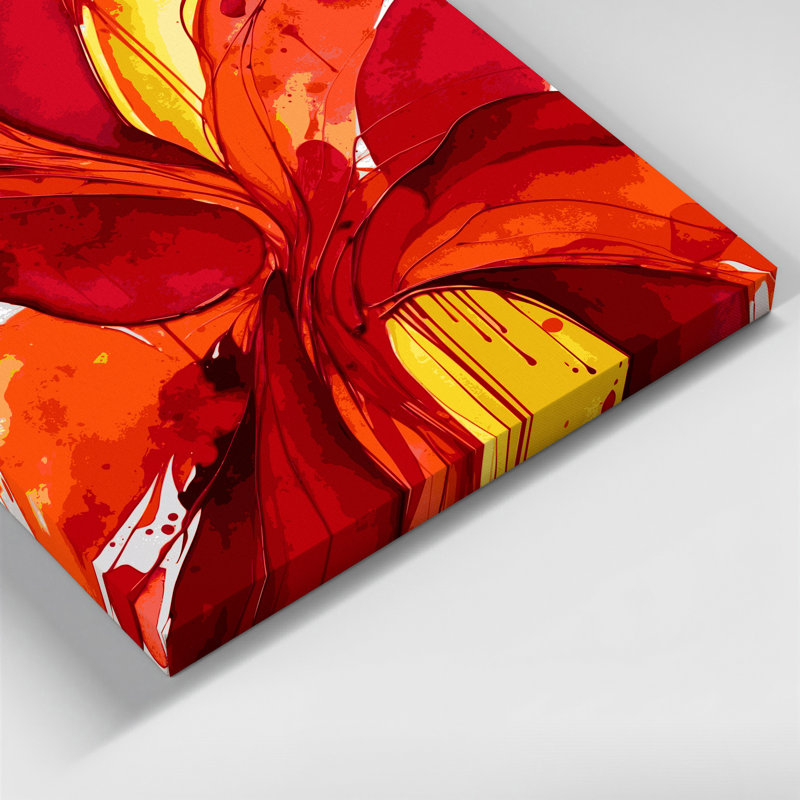 Art abstrait sur toile, aquarelle abstraite rouge, H 32 po x l 32 po