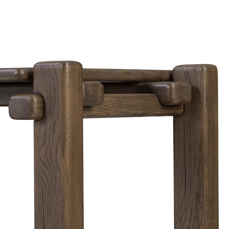 Marcia Console Table by Thomas Bina/Ronald Sasson, 29.5" H x 86.75" W x 22.5" D, Gray Reclaimed French Oak