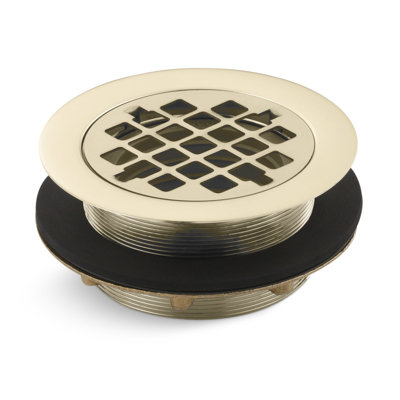 Kohler Round Shower Drain for Use with 2" Metal or Plastic Pipe, Gasket Included