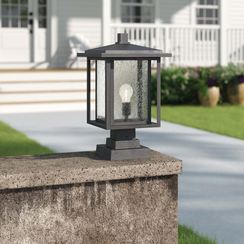 Luminaire à fixation sur mât câblé 1 lumière H 18,5 po Iwan, Bronze frotté à l'huile