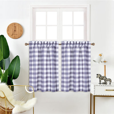 Plaid Tie-Up Cafe Curtain