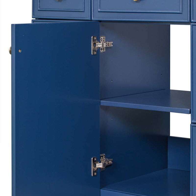 Meuble-lavabo simple 36 po avec comptoir en résine, Bleu marine