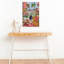 Cat In Front Of Window In Paris Bright Colours Colorful Elegant Vibrant Cat City Flower Wall Art Print 1 Piece Wrapped Canvas Wall Art-566937648