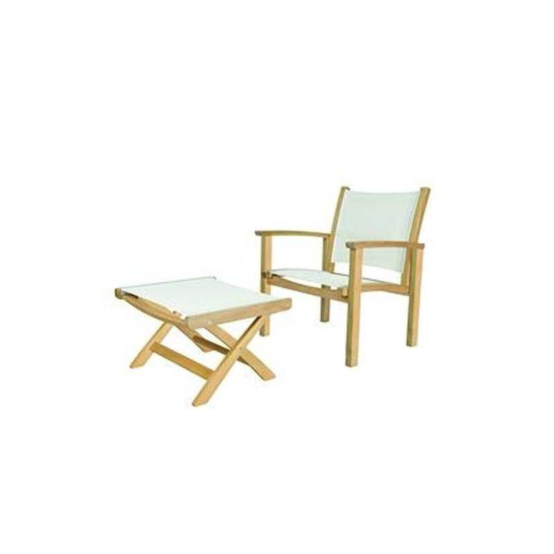 St. Tropez Outdoor Teak Ottoman, Sand