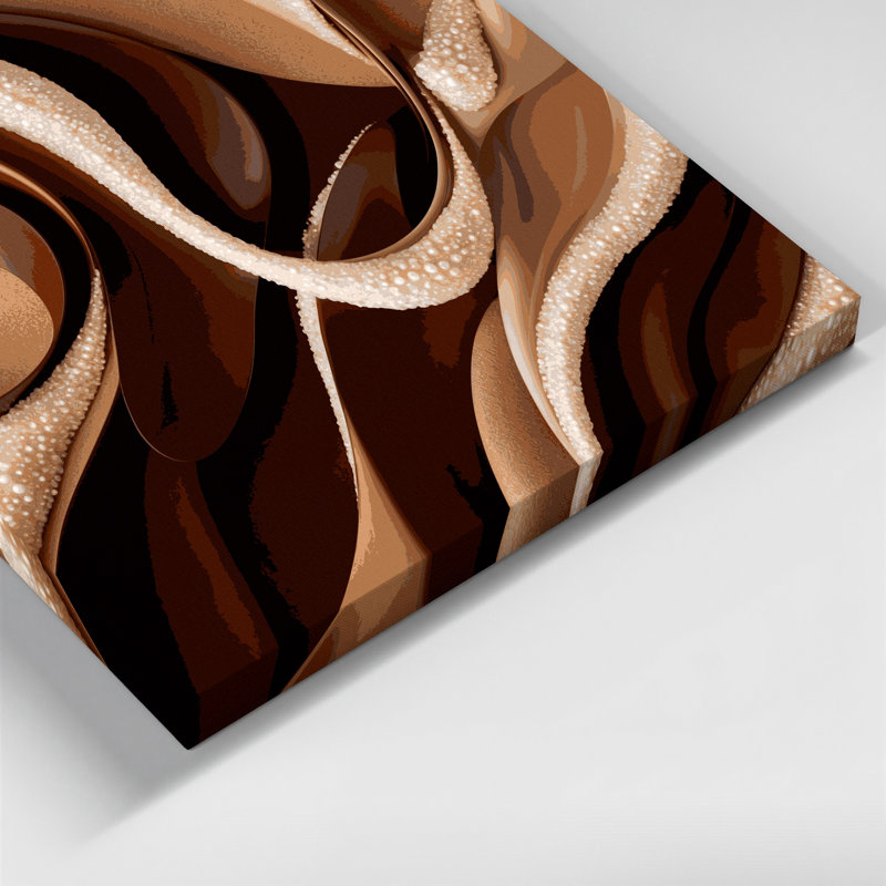 «Lyrical Abstraction 28», art mural sur toile brune, H 11 po x l 14 po