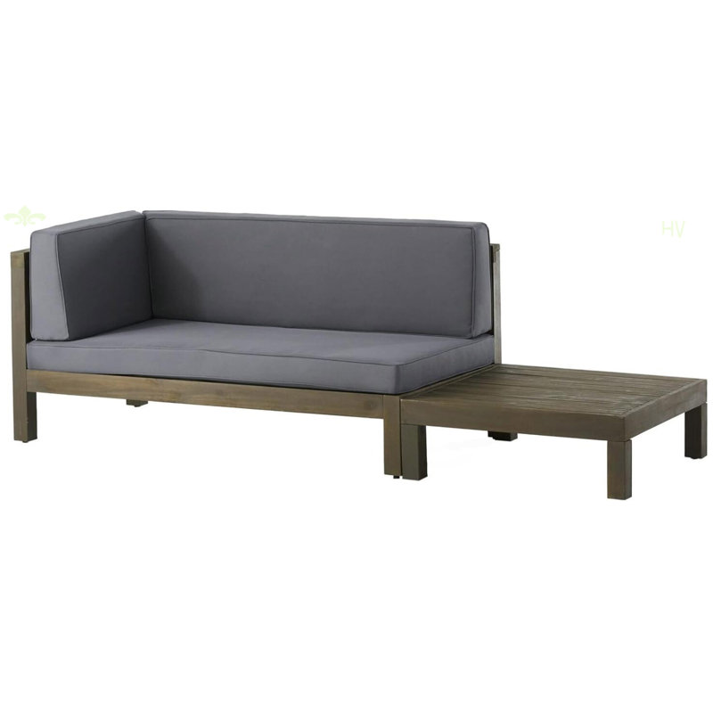 X-Back Corner Bench-L With Coffee Table