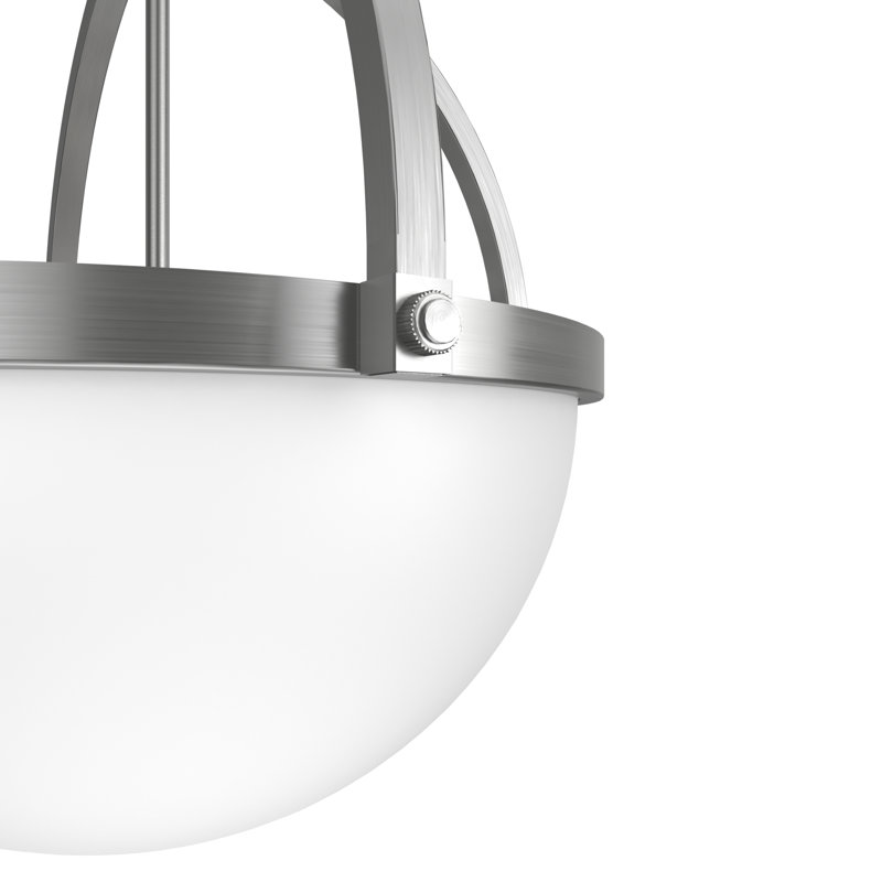 Wedgefield 3 Light Globe Pendant, 78.5" H x 22" W, Brushed Nickel, 4 Lights