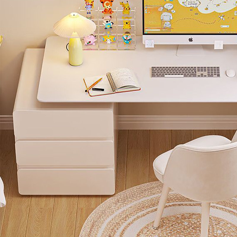Bureau moderne de style crème avec pieds en fer, H 29,5 po x l 47,2 po x P 23,6 po