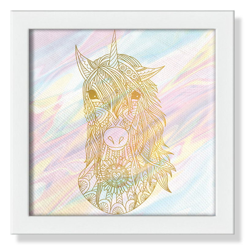 Dreaming licorne 2, H 9 po x l 9 po x P 1,19 po, Encadré de boîte blanc