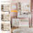 White Finish Makeup Vanity Desk with Lighted Mirror 5 Drawers Removable Side Cabinet Open Shelves & Stool Modern Bedroom Dressing Table-1742301287