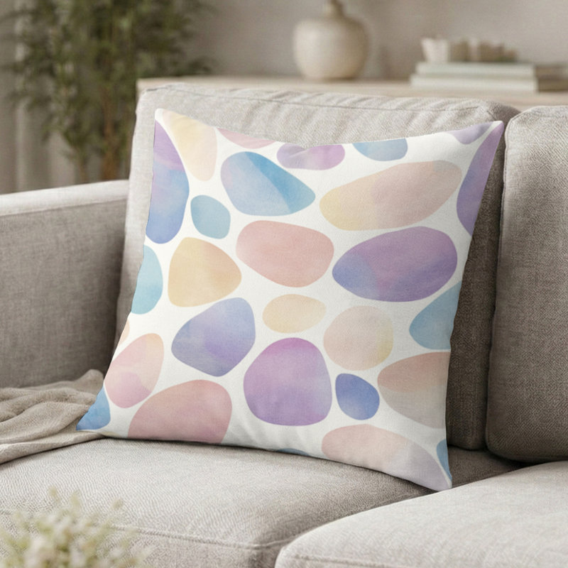 Coussin décoratif moderne Modern - Coussin géométrique pastel, H 18 po x l 18 po