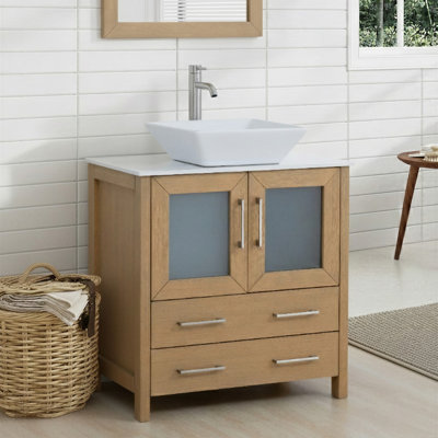 Ensemble de meuble-lavabo simple avec miroir 