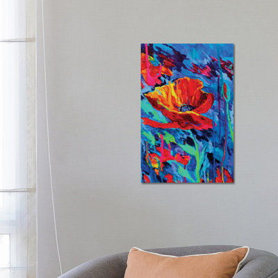 Abstract Poppies by Lindsey Dahl - Wrapped Canvas Painting