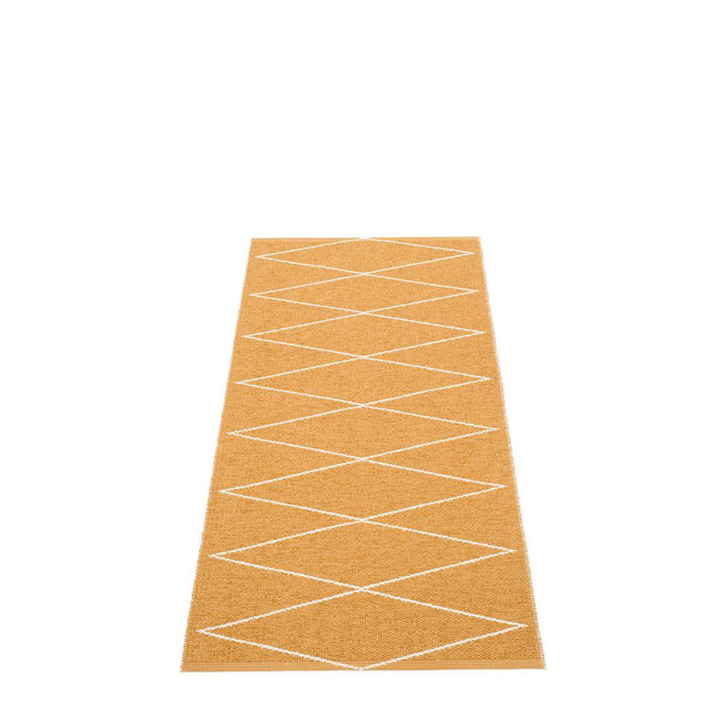 Max Geometric Area Rug in Ochre/White, Runner 2'3" x 5'3"
