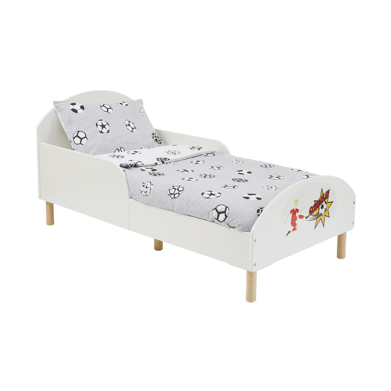 Kids White Toddler Bed – Football