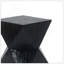 Table d'appoint 14,25 po en béton noir avec texture rustique sculptée à la main et forme symétrique unique - Résistant aux intempéries pour le patio, le jardin ou le balcon
