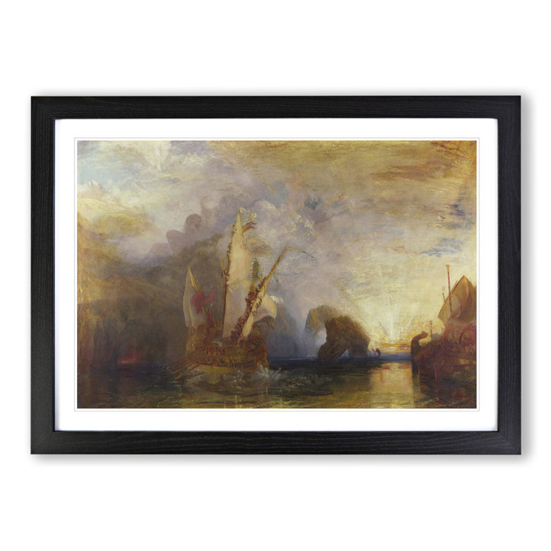 Ulysses Deriding Polyphemus by Joseph Mallord William Turner - Picture Frame Painting, Black Framed, 48cm H x 65cm W x 2cm D