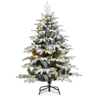 4,5 pi Arbre de Noël floqué avec lumière, installation rapide