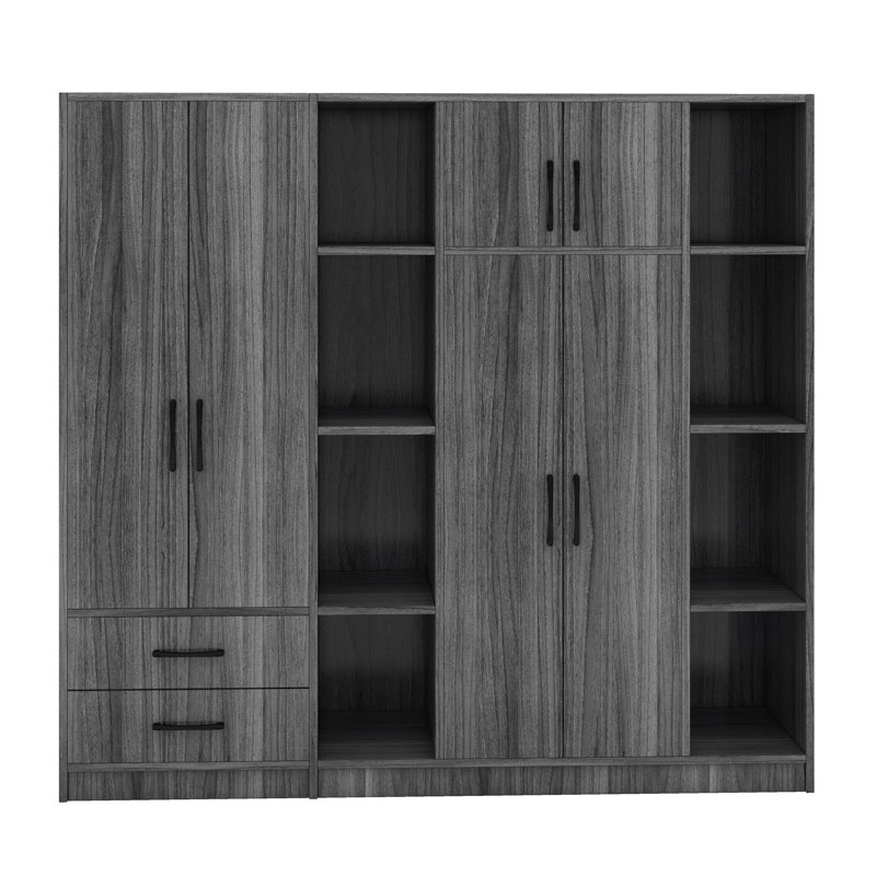 Armoire 6 tiroirs avec tiroirs, Gris