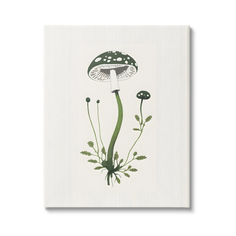 Champignon tacheté minimal par Petals Prints Design, H 40 po x l 30 po x P 1,5 po