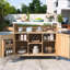 Table de barbecue d'extérieur moderne - Tablettes réglables et îlot de cuisine avec tablette amovible personnalisable-1914149259