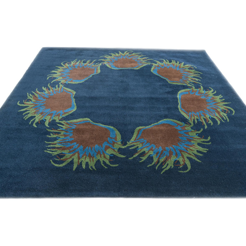Tapis carré bleu marine Johansson