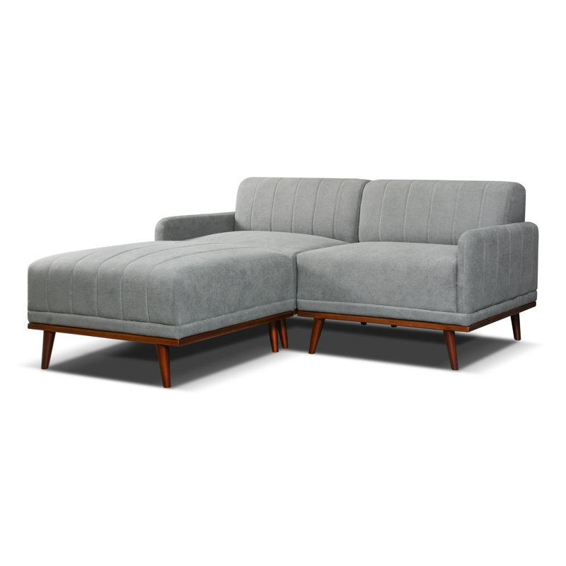 Philipa 3 Seater Sofa & Chaise, Grey Polyester Blend, Left Hand Facing