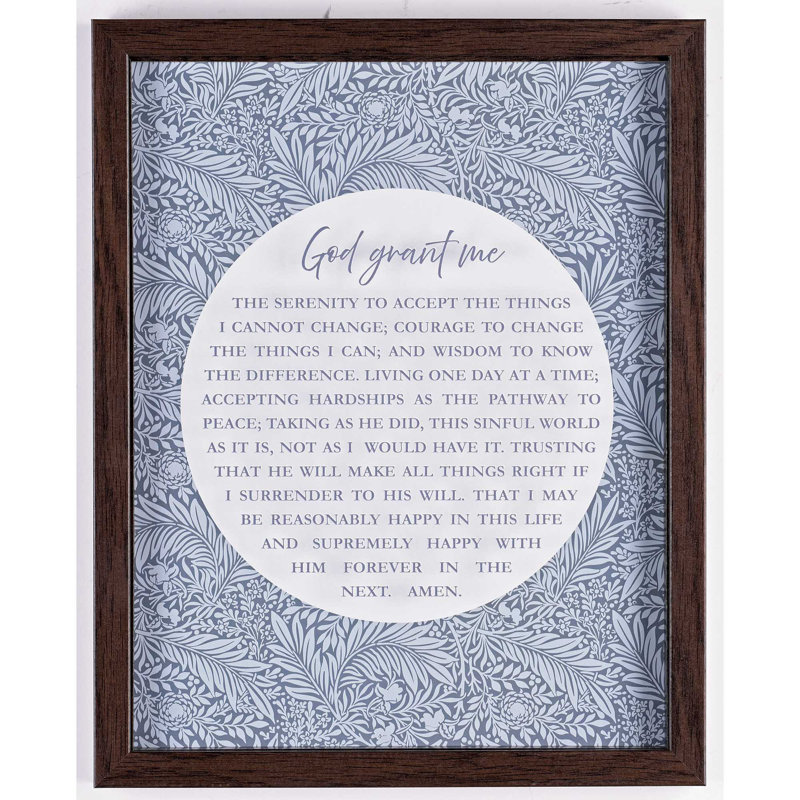 Art mural encadré «The Serenity Prayer»