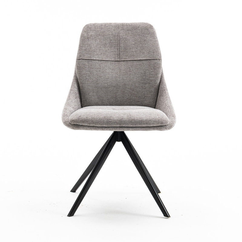 Mirsha 48cm H Linen Upholstered Side Chair, Grey