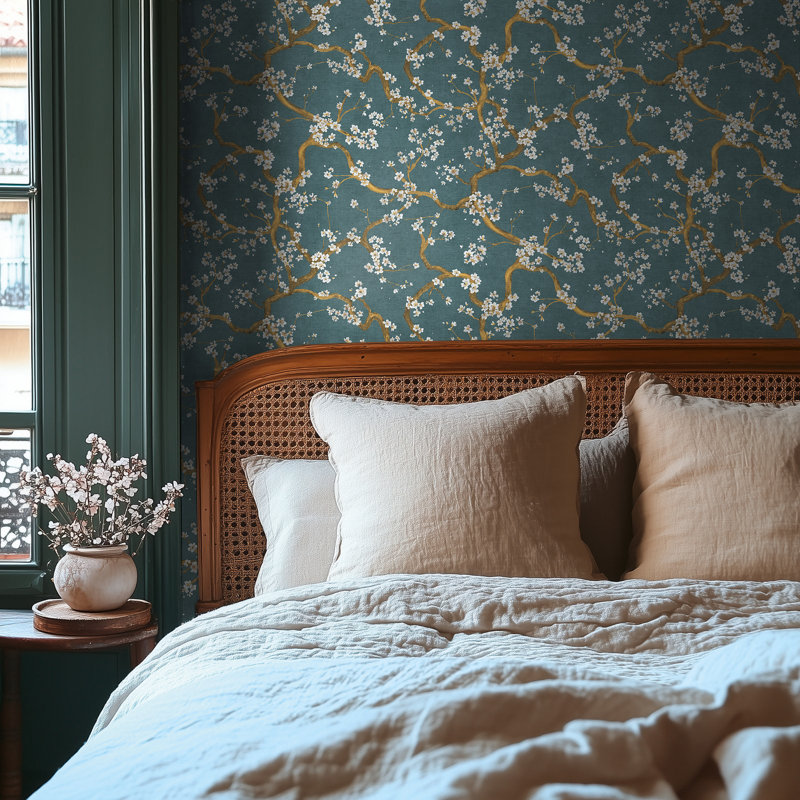 Galerie Horizon Cherry Blossom Wallpaper, Blue
