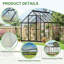 Serre de 10 pi x 16 pi en polycarbonate avec évent de toit, noir-128797988
