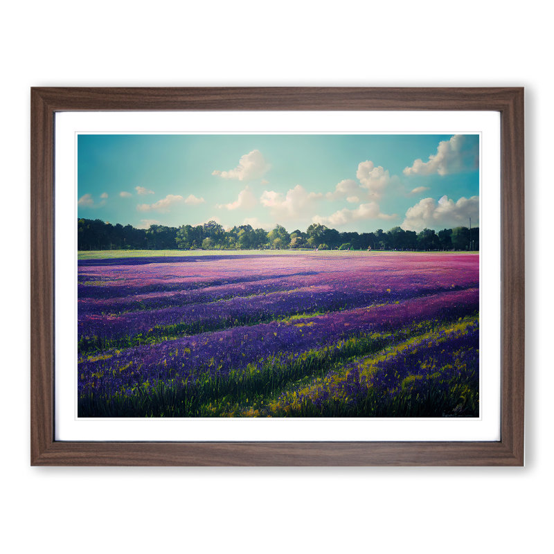 Unbeatable Bluebell Field - Framed Print, 25cm H x 34cm W x 2cm D, Walnut Framed