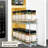 Pull Out Spice Rack Organizer For Inside Kitchen Cabinets,Slide Out Drawer,Chrome Sliding Spice Cabinet,2 Tier,(Chrome)