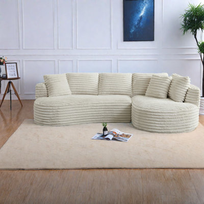 Canapé modulaire surdimensionné moderne en forme de L: design minimaliste, canapé-lit confortable pour le salon, les appartements et les espaces de réception, aucun assemblage requis