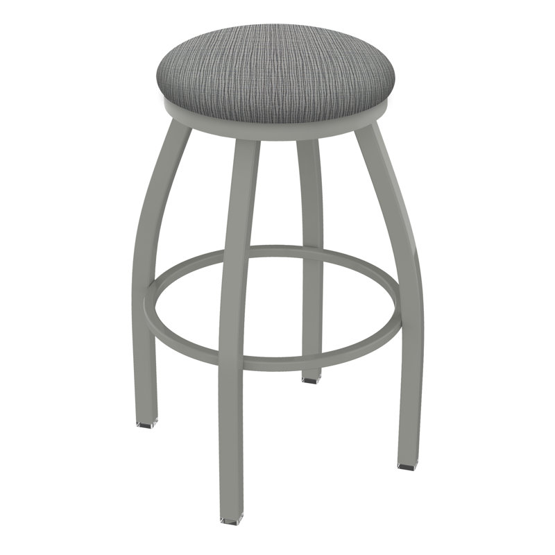 Cragin Swivel Upholstered Counter Stool, Anodized Nickel, Fabric-Graph Alpine, Extra Tall (36” Seat Height)