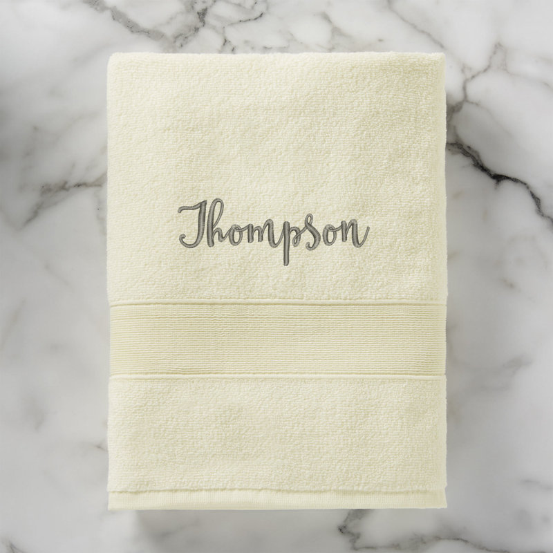 Serviette de bain brodée 100% coton de luxe, Ivoire