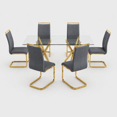 Ensemble de salle à manger 7 pièces Modern Glam