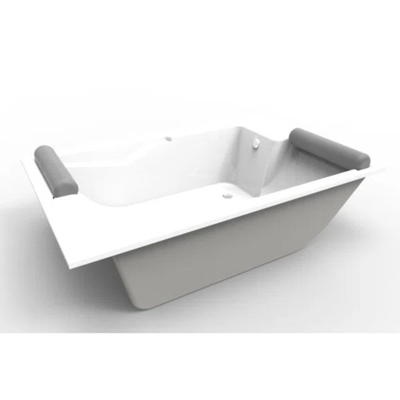 Ashley 72'' x 48'' Whirlpool Acrylic Bathtub, White, Polished Chrome