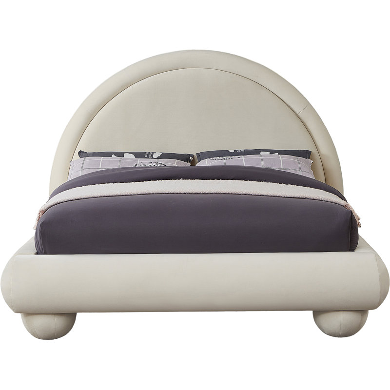 Madrid Velvet Bed, Cream Velvet, King