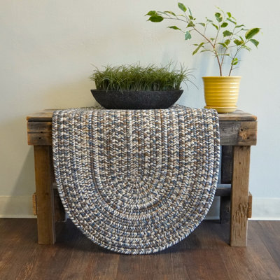 Canealus Braided Indoor/Outdoor Area Rug in Blue/Beige/White
