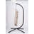 Beige Egg-Shaped Hanging Chair With Stand - Patio Swing Chair