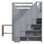 Lit superposé double avec bureau, garde-robe et tablettes, lit mezzanine peu encombrant pour enfants-1074307200