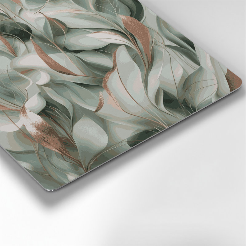 Abstrait floral 44, art mural gris en métal, 12" H x 12" W